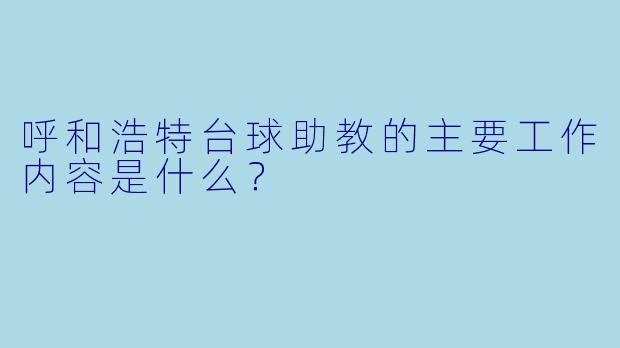 呼和浩特台球助教的主要工作内容是什么？