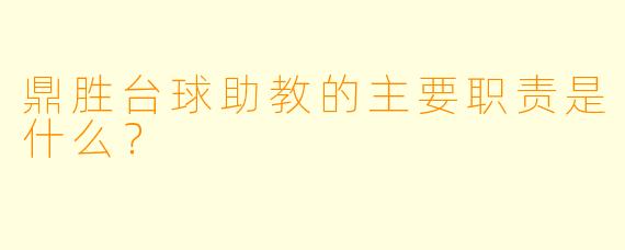 鼎胜台球助教的主要职责是什么？