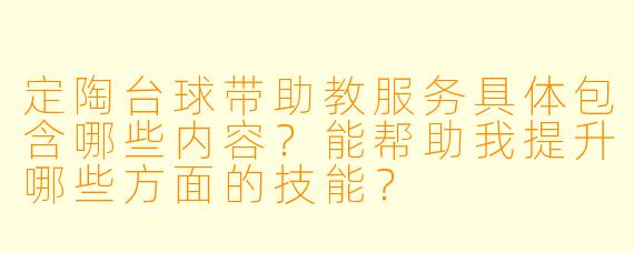 定陶台球带助教服务具体包含哪些内容?能帮助我提升哪些方面的技能?