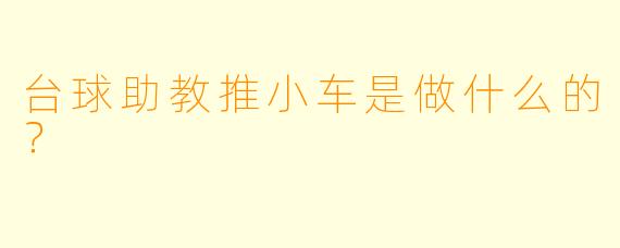 台球助教推小车是做什么的？