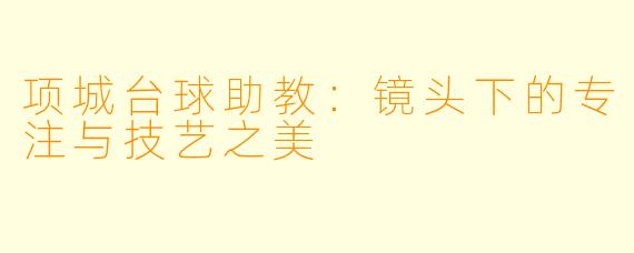 项城台球助教：镜头下的专注与技艺之美