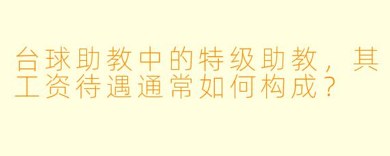 台球助教中的特级助教,其工资待遇通常如何构成?