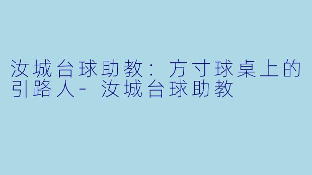 汝城台球助教：方寸球桌上的引路人-汝城台球助教