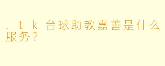 .tk台球助教嘉善是什么服务？