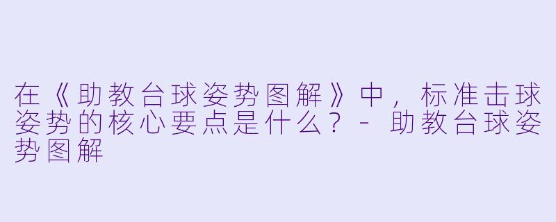 在《助教台球姿势图解》中，标准击球姿势的核心要点是什么？