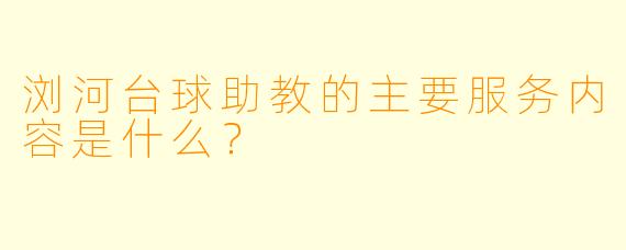 浏河台球助教的主要服务内容是什么?