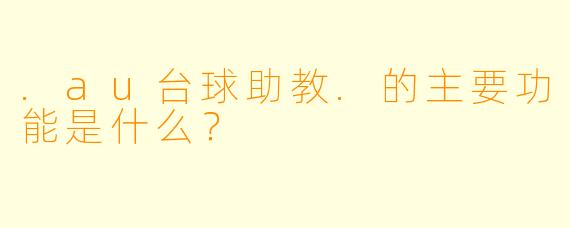 .au台球助教.的主要功能是什么？