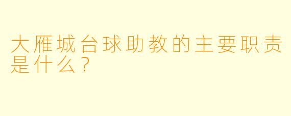 大雁城台球助教的主要职责是什么？