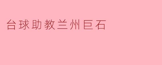 台球助教兰州巨石