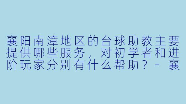 襄阳南漳地区的台球助教主要提供哪些服务，对初学者和进阶玩家分别有什么帮助？-襄阳南漳台球助教