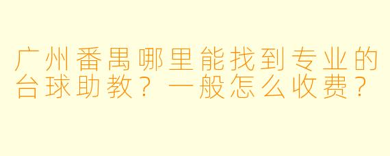 广州番禺哪里能找到专业的台球助教？一般怎么收费？