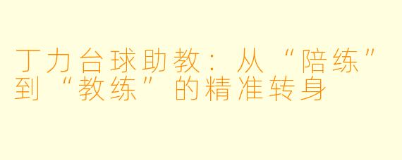 丁力台球助教：从“陪练”到“教练”的精准转身