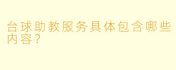 台球助教服务具体包含哪些内容？