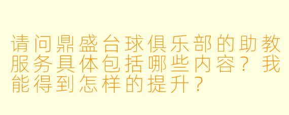请问鼎盛台球俱乐部的助教服务具体包括哪些内容？我能得到怎样的提升？
