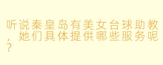 听说秦皇岛有美女台球助教，她们具体提供哪些服务呢？