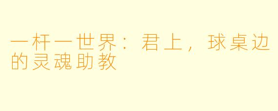 一杆一世界：君上，球桌边的灵魂助教