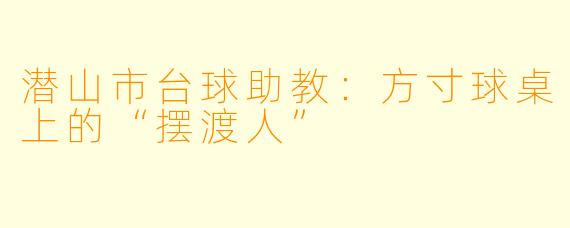 潜山市台球助教：方寸球桌上的“摆渡人”