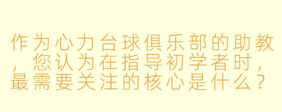 作为心力台球俱乐部的助教，您认为在指导初学者时，最需要关注的核心是什么？