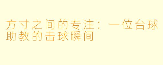方寸之间的专注：一位台球助教的击球瞬间