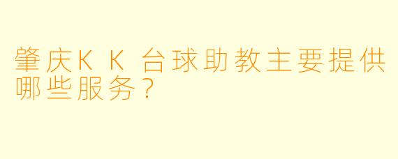 肇庆KK台球助教主要提供哪些服务？
