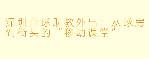 深圳台球助教外出：从球房到街头的“移动课堂”
