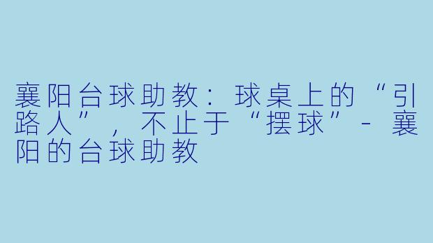 襄阳台球助教：球桌上的“引路人”，不止于“摆球”-襄阳的台球助教