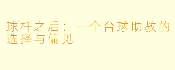 球杆之后：一个台球助教的选择与偏见