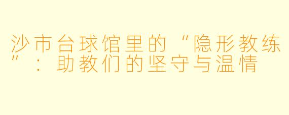 沙市台球馆里的“隐形教练”:助教们的坚守与温情