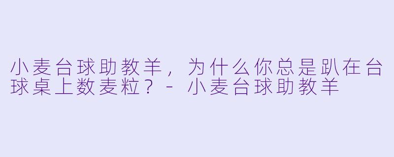 小麦台球助教羊，为什么你总是趴在台球桌上数麦粒？-小麦台球助教羊