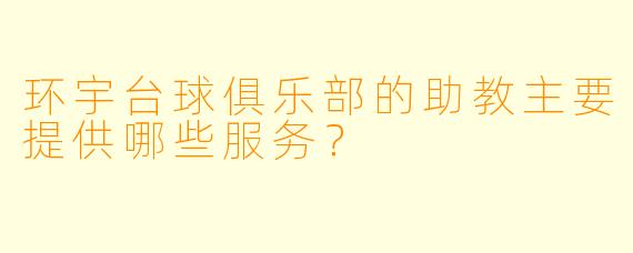 环宇台球俱乐部的助教主要提供哪些服务?