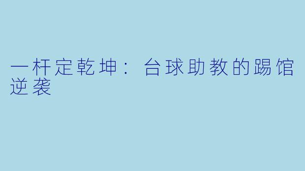 一杆定乾坤：台球助教的踢馆逆袭