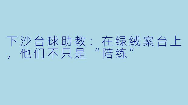 下沙台球助教：在绿绒案台上，他们不只是“陪练”