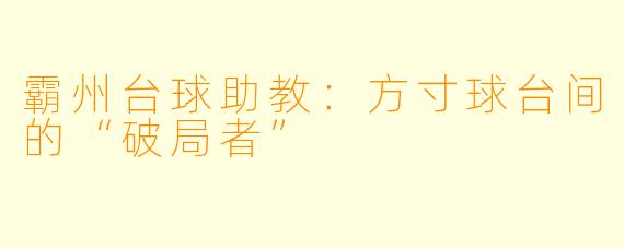霸州台球助教:方寸球台间的“破局者”
