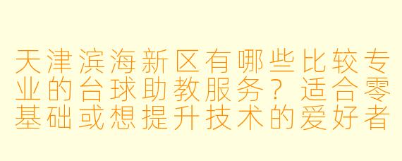 天津滨海新区有哪些比较专业的台球助教服务？适合零基础或想提升技术的爱好者吗？