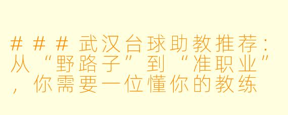 ###武汉台球助教推荐：从“野路子”到“准职业”，你需要一位懂你的教练