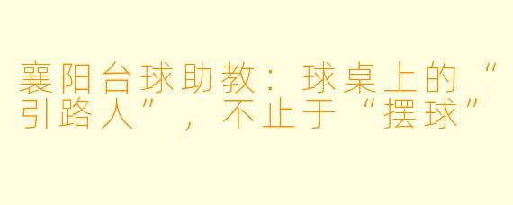 襄阳台球助教：球桌上的“引路人”，不止于“摆球”