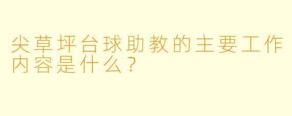 尖草坪台球助教的主要工作内容是什么？