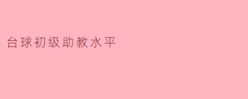 台球初级助教水平