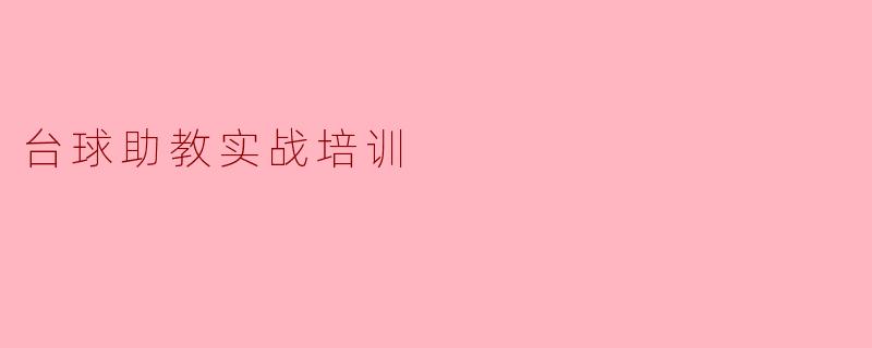 台球助教实战培训
