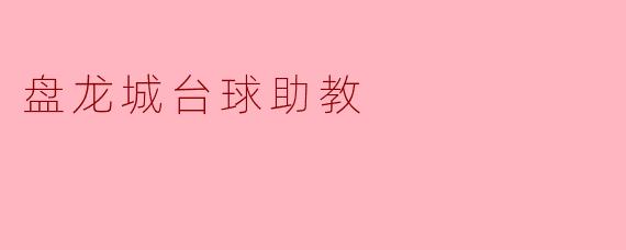 盘龙城台球助教