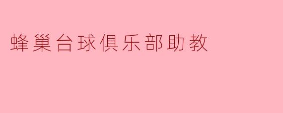 蜂巢台球俱乐部助教