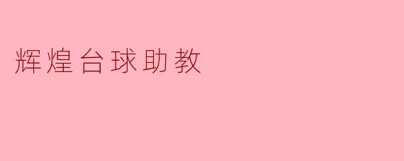 辉煌台球助教
