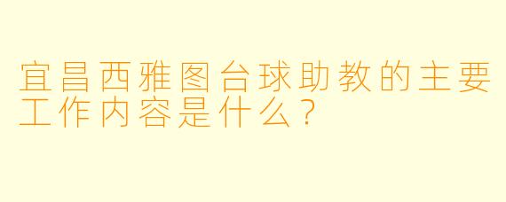 宜昌西雅图台球助教的主要工作内容是什么？