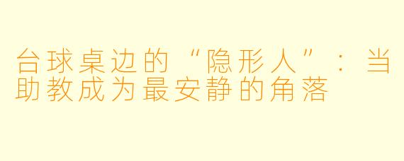 台球桌边的“隐形人”:当助教成为最安静的角落