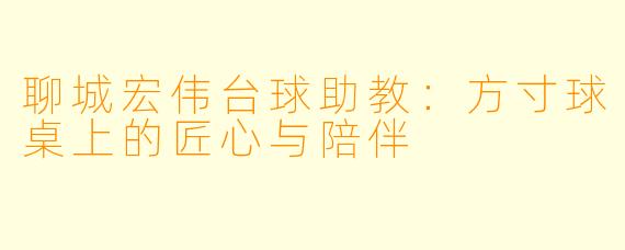 聊城宏伟台球助教：方寸球桌上的匠心与陪伴