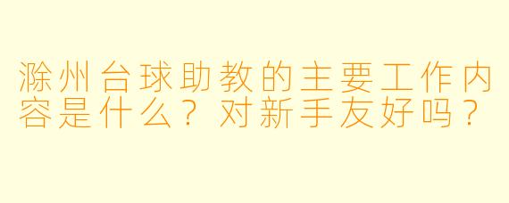 滁州台球助教的主要工作内容是什么？对新手友好吗？