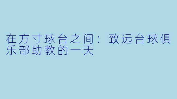 在方寸球台之间：致远台球俱乐部助教的一天