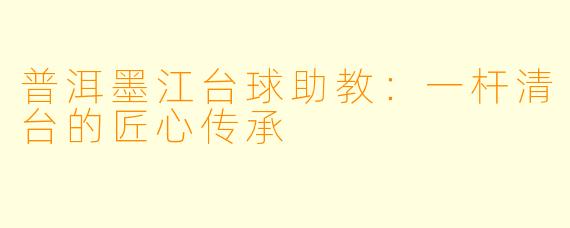 普洱墨江台球助教:一杆清台的匠心传承