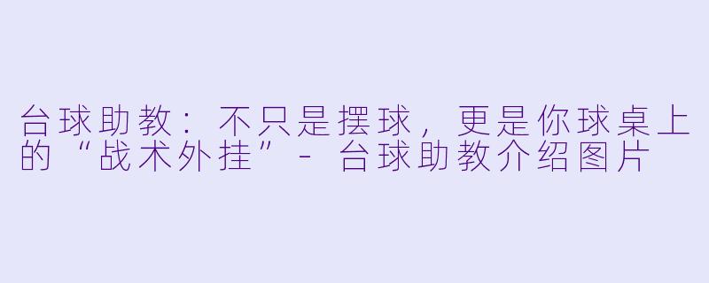 台球助教:不只是摆球,更是你球桌上的“战术外挂”-台球助教介绍图片