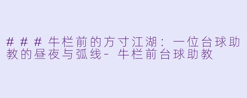###牛栏前的方寸江湖:一位台球助教的昼夜与弧线-牛栏前台球助教